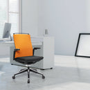 Nautilus Designs Libra high back fabric managers chair in black, shown in a professional office setting with ergonomic features.