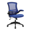 Medium back mesh office chair with folding arms by Nautilus Designs, featuring a sleek Luna designer style.
