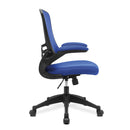 Nautilus Designs Luna Medium Back Mesh Office Chair with folding arms, featuring ergonomic design and adjustable height.