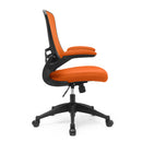 Nautilus Designs Luna Medium Back Mesh Chair with folding arms, ergonomic office chair with adjustable features.