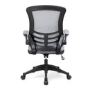 Nautilus Designs Luna Designer Medium Back Mesh Chair with folding arms, gray color, ergonomic office seating