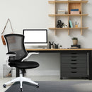 Nautilus Designs Luna Medium Back Mesh Office Chair with white shell and folding arms, ergonomic and stylish for workspace comfort.