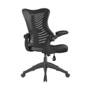 Side view of Nautilus Designs Mercury 2 executive mesh office chair with medium back and breathable airflow fabric seat.