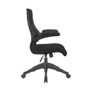 Nautilus Designs Mercury 2 executive mesh chair with medium back and airflow fabric seat, side view showing black frame and ergonomic design.