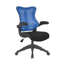 Nautilus Designs Mercury 2 executive mesh office chair with medium back and breathable fabric seat, black color.