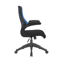 Nautilus Designs Mercury 2 executive mesh chair with medium back, airflow fabric seat and black frame, side view.