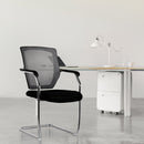 Nautilus Designs Nexus medium back two-tone mesh visitor chair with black and gray upholstery, modern ergonomic office seating