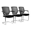 Nautilus Designs Nexus medium back two-tone mesh visitor chair with black and gray upholstery and modern design.