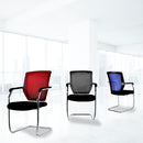 Nautilus Designs Nexus medium back two-tone mesh visitor chair with ergonomic design and modern style.