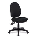 Nautilus Designs Java 200 Medium Back Operator Chair with twin lever adjustment and black upholstery, ergonomic office seating.