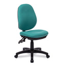 Nautilus Designs Java 200 Medium Back Operator Chair with twin lever adjustment and green fabric upholstery