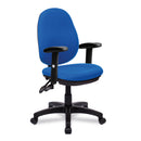 Nautilus Designs Java 200 Medium Back Operator Chair with twin lever adjustment, black upholstery and ergonomic design.