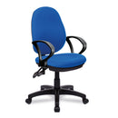Nautilus Designs Java 200 Medium Back Operator Chair with twin lever and adjustable height, black upholstery and ergonomic design