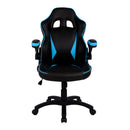 Black Predator executive ergonomic gaming office chair by Nautilus Designs with folding arms, front view.