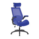 Nautilus Designs Resolute high back mesh chair with ergonomic design and high weight capacity, featuring adjustable armrests and lumbar support.