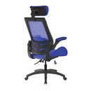 Side view of Nautilus Designs Resolute high back mesh chair, showcasing its ergonomic design and sturdy frame.