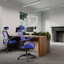 Nautilus Designs Resolute high back mesh chair with ergonomic design and high weight capacity, suitable for office or home workspace.