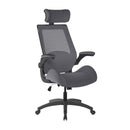 Nautilus Designs Resolute high back mesh office chair with sturdy frame and high weight capacity, featuring adjustable armrests and lumbar support.