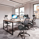 Nautilus Designs Resolute high back mesh office chair with ergonomic design and high weight capacity, shown in gray fabric.