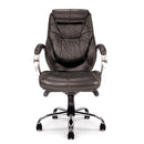 Nautilus Designs Sandown high back executive chair with luxurious leather face and ergonomic design, front view.