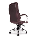 Nautilus Designs Sandown high-back executive chair with luxurious leather face and sleek side view.