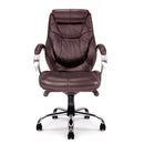 Nautilus Designs Sandown high-back leather executive chair with padded headrest and ergonomic design, front view.