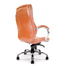 Side view of Nautilus Designs Sandown high back leather executive chair with luxurious leather face and ergonomic design.
