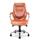 Nautilus Designs Sandown high-back leather executive chair with plush padding and ergonomic design, shown from the front.