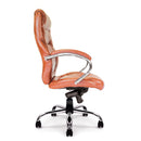 Nautilus Designs Sandown high back luxurious leather-faced executive chair with side view, ergonomic design and padded armrests.