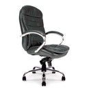 Nautilus Designs Santiago high back executive chair with Italian leather face and ergonomic design for office comfort.