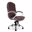Nautilus Designs Santiago high back executive chair with Italian leather face, ergonomic design, and adjustable features.