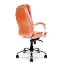 Side view of Nautilus Designs Santiago high back executive chair with Italian leather faced upholstery and ergonomic design.