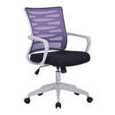 Nautilus Designs Spyro mesh armchair with white frame and detailed back paneling, modern designer furniture for stylish interiors.