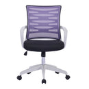 Spyro designer mesh armchair by Nautilus Designs with white frame and detailed back paneling, front view.