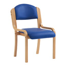 Nautilus Designs Tahara beech framed stackable side chair with vinyl upholstered padded seat and backrest, in black finish