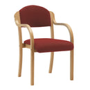 Nautilus Designs Tahara stackable side armchair with fabric Beech frame, upholstered padded seat and backrest, modern design.