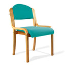 Nautilus Designs Tahara fabric beech framed stackable side chair with upholstered padded seat and backrest.