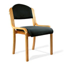 Nautilus Designs Tahara fabric beech framed stackable side chair with upholstered padded seat and backrest, black finish.