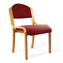 Nautilus Designs Tahara fabric beech framed stackable side chair with upholstered padded seat and backrest.