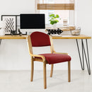 Nautilus Designs Tahara fabric beech framed stackable side chair with upholstered padded seat and backrest in a modern lifestyle setting.