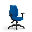 Nautilus Designs Thames ergonomic high-back operator chair with adjustable headrest, lumbar support, and multi-functional armrests.