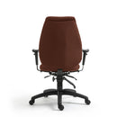 Nautilus Designs Thames ergonomic high-back operator chair with adjustable headrest and multi-functional features, ideal for long work hours.