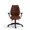 Nautilus Designs Thames ergonomic high back operator chair with adjustable headrest and armrests, designed for 24-hour multi-functional use.