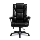 Nautilus Designs Titan oversized high back leather effect executive chair with integral headrest, front view showing black finish.