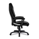 Nautilus Designs Titan oversized high back leather effect executive chair with integral headrest, black color, side view.