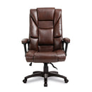 Nautilus Designs Titan oversized high back leather effect executive chair with integral headrest, front view showing ergonomic design