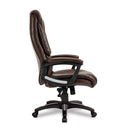 Nautilus Designs Titan oversized high back leather effect executive chair with integral headrest, black color, side view.