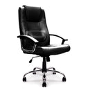Nautilus Designs Westminster high back leather executive chair with integral headrest and chrome base, stylish and ergonomic.