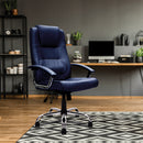 Nautilus Designs Westminster high back leather executive chair with chrome base, integral headrest, and ergonomic design.