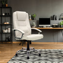 Nautilus Designs Westminster high back leather executive chair with integral headrest and chrome base in a modern office setting.